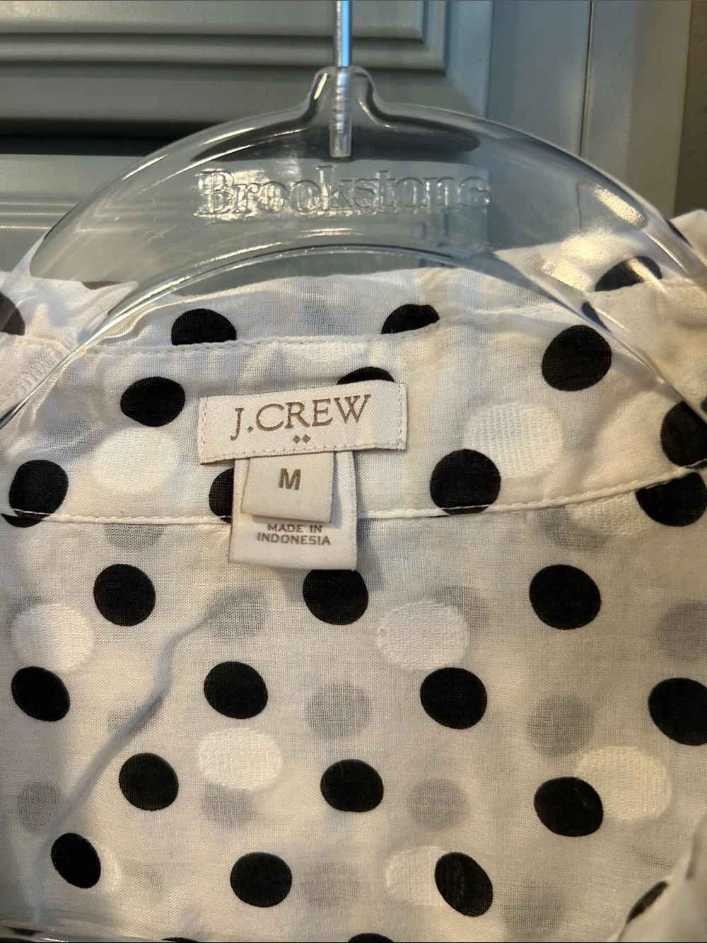 J. Crew Polka Dot Cotton Popover Shirt Medium